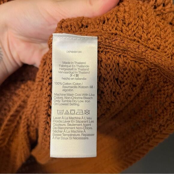 Madewell Crochet-Knit Crewneck Sweater Tank Warm Coffee XL - Picture 10 of 13